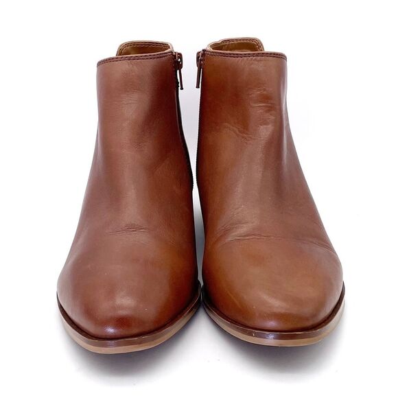 Aldo Reravia Cognac Leather Ankle Bootie Low Heel Fashion Boot Women’s Size 9 - Picture 9 of 16